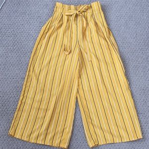 UO Striped Summer Yellow Wide Leg Palazzo Pants XS